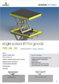 Single Scissor Lifts For Goods